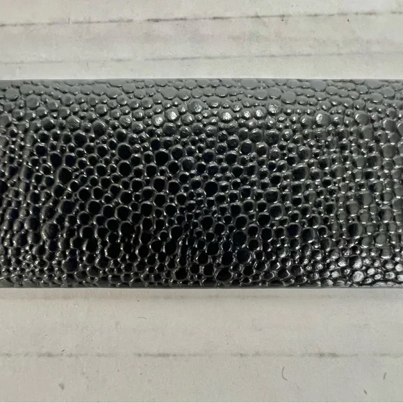 Ralph Lauren Classic Chic Black Leather Textured Belt Women’s M Gold Logo Charm - Picture 4 of 10